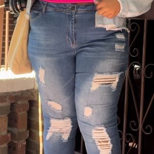 Almost Famous Distressed Straight Leg Jeans